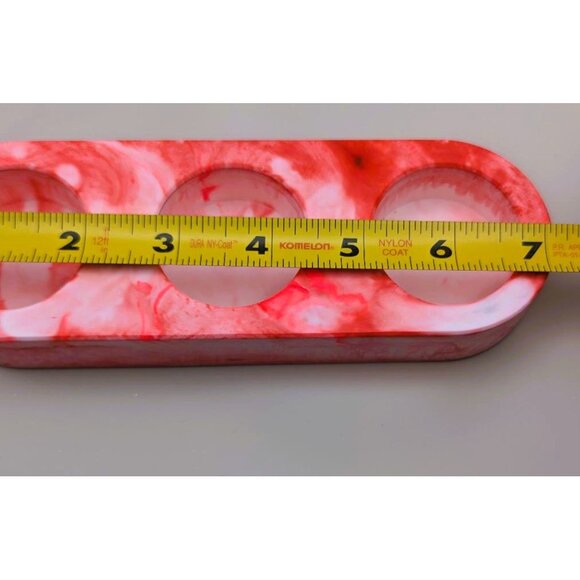 Handmade Eco Resin Tealight Candle Holders-Pink & White Marble Design - Picture 4 of 10